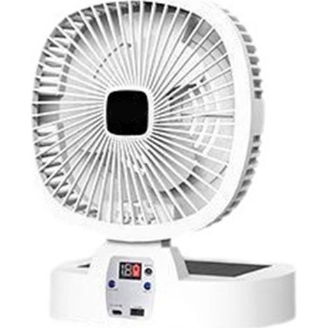 Ventilateur solaire camping rechargeable portable pliable télécommande éclairage LED extérieur batterie (1/5)