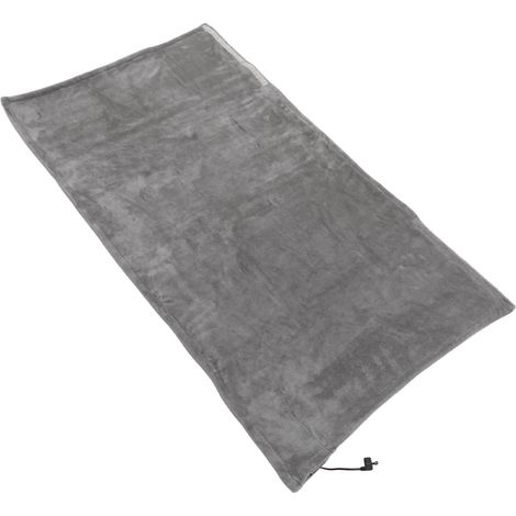 Couverture chauffante USB douce et confortable, portable, avec contrôle de température et lavable en machine. Idéale pour la voiture, la maison et les voyages. Gris clair. (1/5)