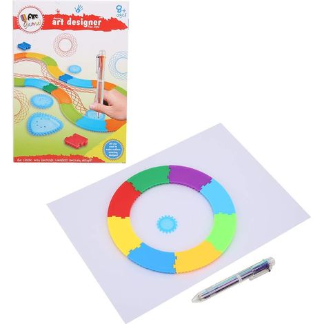 Kit de peinture pour enfants, gabarit dessin en spirale et règle (1/5)