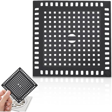 Attrape Cheveux Douche 12,3x12,3cm Filtre Douche Cheveux Noir Anti Cheveu Douche pour Les Siphons de Sol de Salle Bains et Cuisine afin D'eviter Que Les Tuyaux de Drainage Soient Obstrués (1/5)