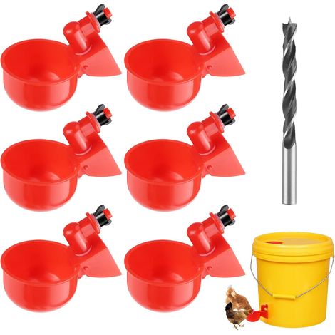 Abbeveratoio automatico per polli, set di 6 abbeveratoi in plastica per pollame (1/5)