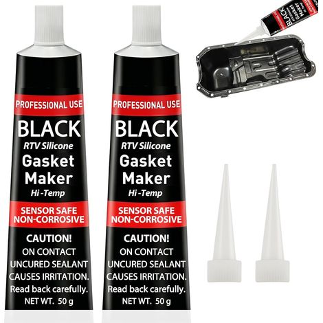 2 Pcs Pâte à Joint Moteur 50g, Pâte a Joint Moteur Haute Temperature Noire Résistante à l’Huile, Silicone d’Étanchéité Haute Résistance pour Moteur Voiture Moto Carter d’Huile (1/5)