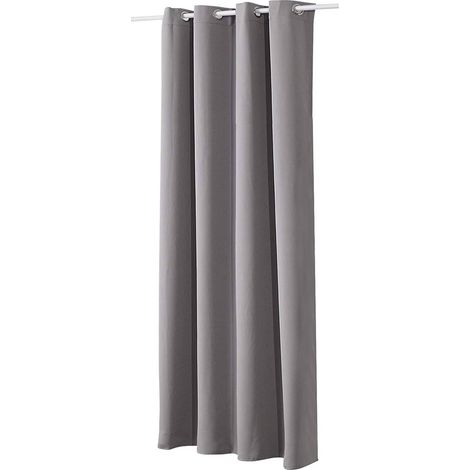 WOLTU Tenda Oscurante per Finestre con Occhielli per Camera da Letto. 1 Pannello Grigio Chiaro ,Tenda senza cinghie
