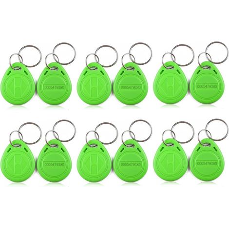 Badge RFID 125kHz (ID) avec bobine optimisée, puce TK4100 / EM4100, boîtier ABS résistant à l’eau, UID en lecture seule, pour systèmes de contrôle d’accès 125kHz (100 Pcs, Vert) (1/5)