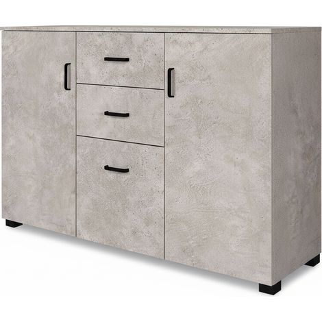 Credenza Multiuso Salvaspazio Madia Mobile Soggiorno 120x40x82.5 cm cemento