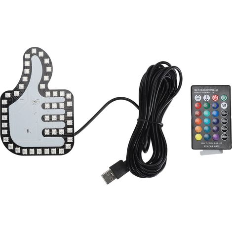 Panneau lumineux LED à commande gestuelle pour voiture, avec télécommande 5V. (1/5)