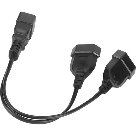 Câble d'alimentation double IEC320 C20 femelle vers IEC320 C20 mâle, répartiteur en Y, 125 à 12,6 pouces (1/4)