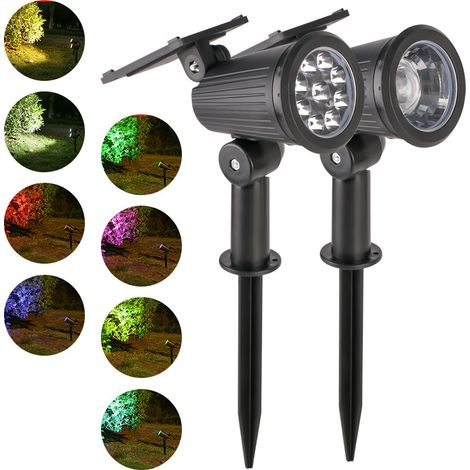 Projecteur solaire à couleurs changeantes – Étanche – 8 modes de couleur – pour la décoration de jardin, d'arbre, de statue et de mur (1/3)