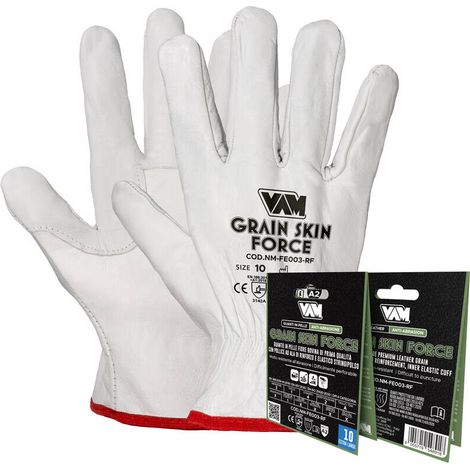 GUANTI DA LAVORO "GRAIN SKIN FORCE" IN PELLE BOVINA PIENO FIORE XL/XXL MED, "XXL" (1/5)