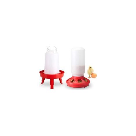 Kit mangeoire et Abreuvoir pour Poussins avec Rembourrage supérieur, mangeoire et Abreuvoir pour Poussins avec Pieds réglables en 3 hauteurs, Mangeoire 1Kg + Abreuvoir 1.5L (1/5)