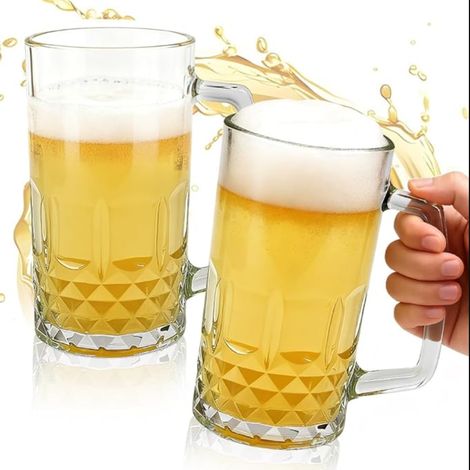 Beer Glasses, Soda-Lime Lead Free Mugs Handle Use For Parties Bars Restaurants And Festivals (1/5)