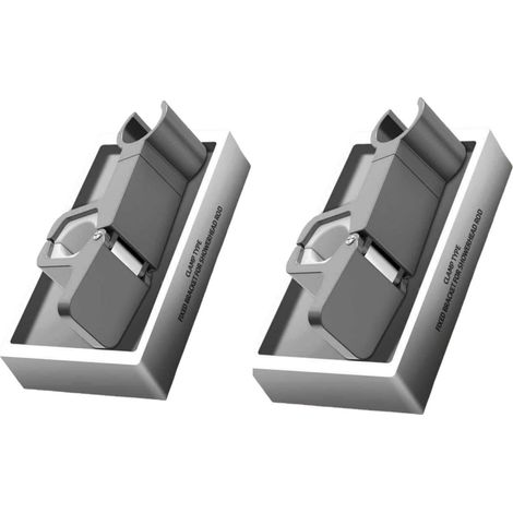 Lot de 2 supports de douche universels à pince, compatibles avec les tiges de 24 à 34 mm, avec angle réglable et fixation rapide (gris). (1/5)