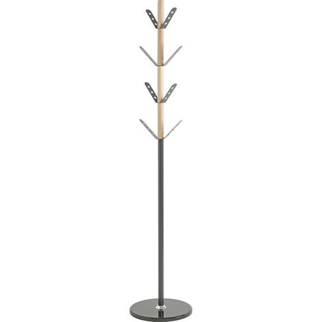 Porte-Manteau Design "Corneille" Anthracite & Naturel (1/3)
