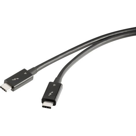 Renkforce Câble Thunderbolt™ Thunderbolt™ 4 Fiche mâle Thunderbolt® (USB-C™), Fiche mâle Thunderbolt® (USB-C™) 0.80 m noir blindage doubl X940072 (1/4)