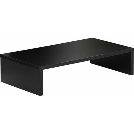 royaluxe -Organiseur de bureau   Réhausseur D'écran En Bois,Support De Moniteur,Support D'ordinateur Portable,Pc,Tv,Pour Le Bureau La Maison,40x30x9.6cm, ,Couleur Noir (1/5)
