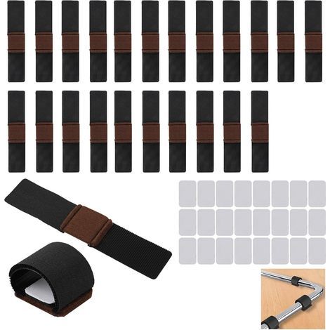 24 patins en feutre pour meubles avec fixation Velcro, patins en feutre auto-adhésifs pour chaises, protections de sol autocollantes pour parquet et carrelage, patins en feutre pour fauteuils à bascul (1/5)