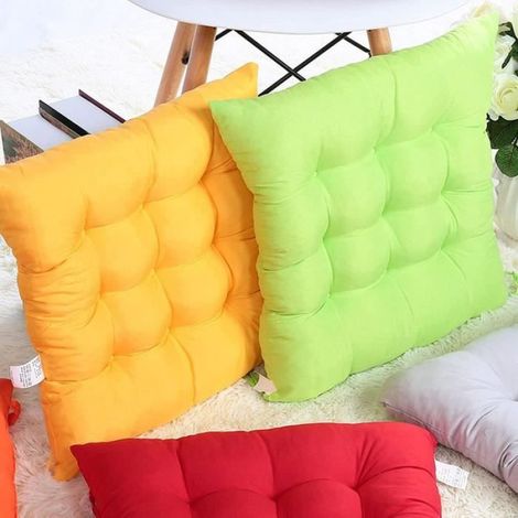 Coussins de Chaises,4pcs Carrés 40x40 Coussins de Siège Décoration Maison Coussin Mat Matelassée,O (1/4)