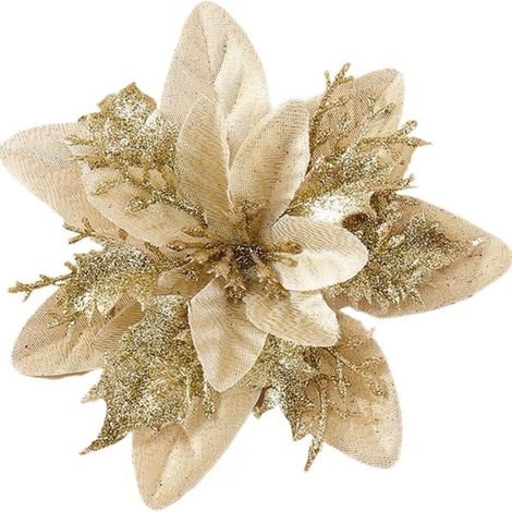 künstliche Goldblumen für Weihnachten, Gartendekoration und DIY-Blumenarrangements