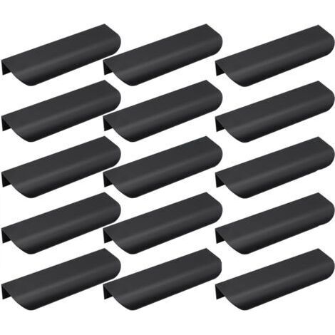 15 Schrankgriffe, unsichtbare Möbelgriffe für Schubladen, verdeckte Türgriffe, flächenbündige Griffe für Schubladen, Schranktüren und Kommoden, Lochabstand: 96 mm