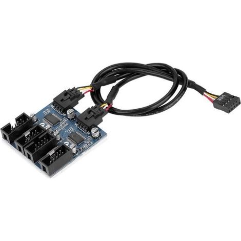 Carte mère 9 broches USB Header Male 1 à 4 Femelle Extension Câble Splitter Connecteur USB 9 broches (1/4)