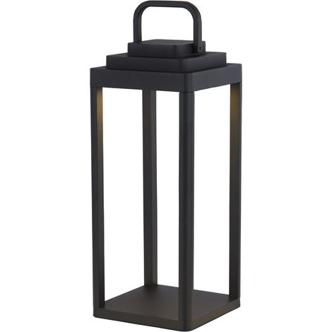 Portobello Lampe de table portable, métal noir, IP54 (1/2)