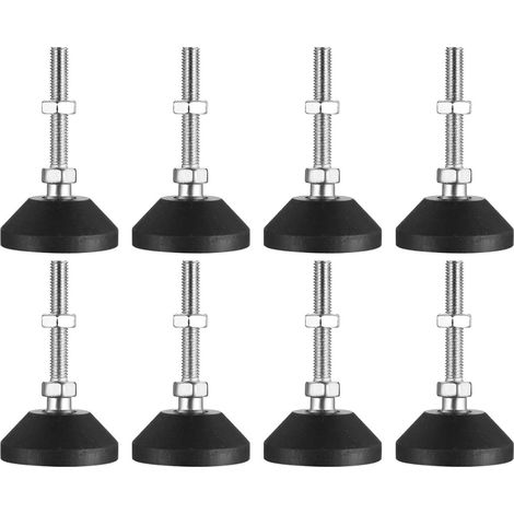 Patas Para Muebles - Ajustables 360° - M8 x 50 mm - Diámetro 40 mm - Ángulo De Inclinación Hasta 20° - Soporte Máximo 120 kg - Metal - 8 Unidades (1/5)