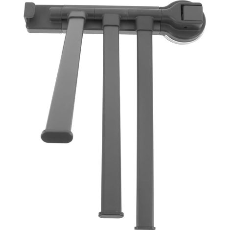 Porte-Serviettes à Ventouses Mural Pivotant 3 Barres en Métal et Abs sans Perçage Détachable pour Nettoyage pour Salle de Bain et Maison (1/5)