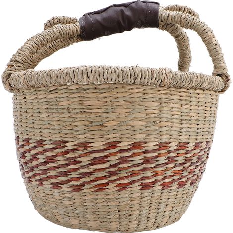 Panier pique-nique osier tissé décoratif rustique – Petit stockage avec poignée bureau organisation activités extérieur (1/5)