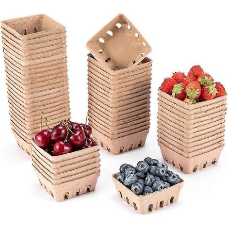 Lot de 60 paniers à baies en fibres de pulpe, contenants pour fruits et légumes (1/5)