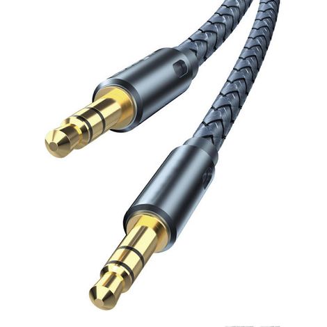 Adaptateur mâle-mâle avec câble de 2 mètres, excellente transmission sans perte, bon blindage et résistance aux interférences, adaptateur 3,5 mm. (1/4)