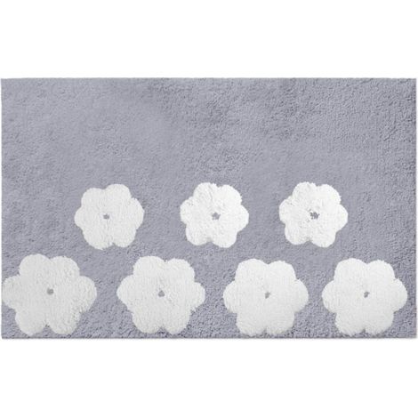 Antirutsch-Badeteppich mit Blumen in Perla, 50x80