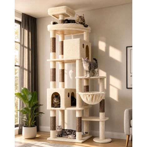 Arbre a Chat XXL 213cm Niche Plateform pour Grand Chat (1/5)