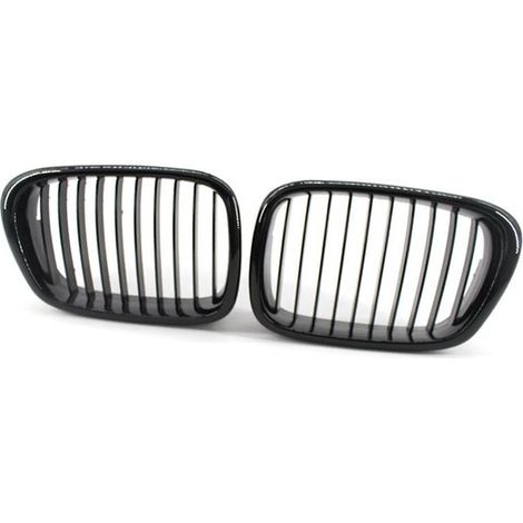 Adecuado 2 piezas noir bright pare, chocs avant capot rein calandre course calandre reemplazo BMW serie 5 E39 M5 1999-2003, modelo: noir shiny 26 (1/5)