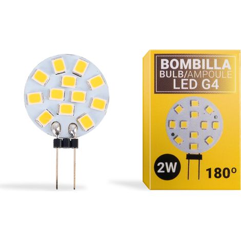 Ampoule LED G4 plate bi-pin 2W - 12V AC/DC - Blanc Chaud
