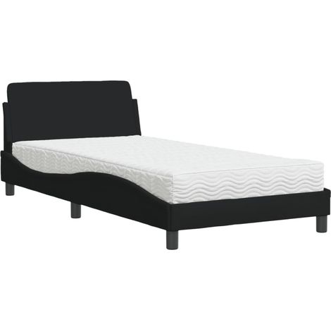 Lit simple,Lit adulte,Lit avec matelas noir 100x200 cm tissu CFW97700 (1/5)