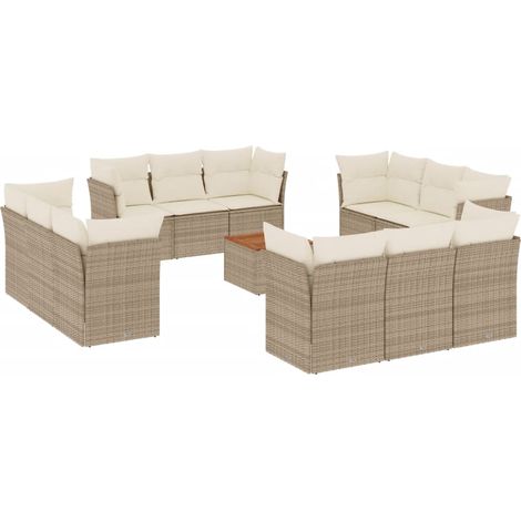 Maison Exclusive - Set sofás de jardín con cojines 13 pzas ratán (1/5)