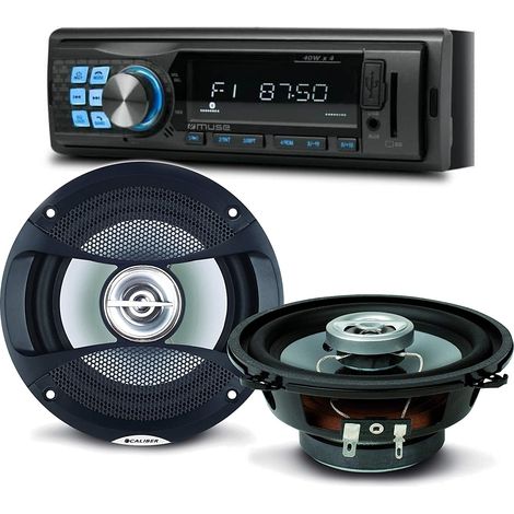 Pack sono voiture Autoradio Muse M-195 BT 160 Watts + 2 hauts parleurs 13cm 100W