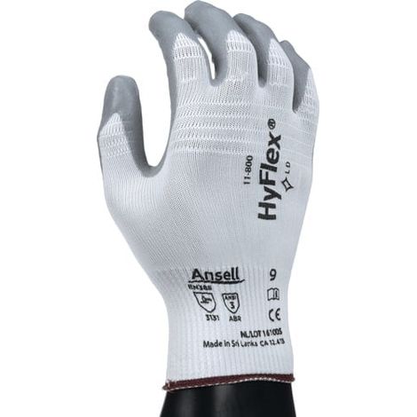 ANSELL Handschuhe HyFlex 11-800 Gr.9 weiß / grau EN 388 PSA II- 11-800-9