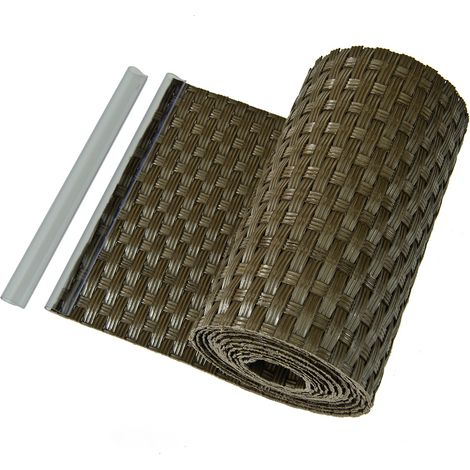 Sichtschutz Sichtschutzstreifen Zaunblende aus PE-Rattan in hellbraun (1/5)