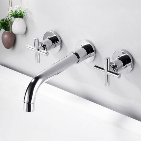 Einbau-Waschtischarmatur, verchromt