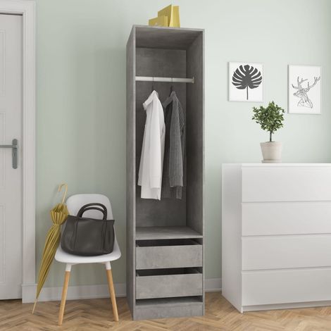vidaXL Kleiderschrank Schubladen Betongrau 50x50x200cm Holzwerkstoff (1/5)