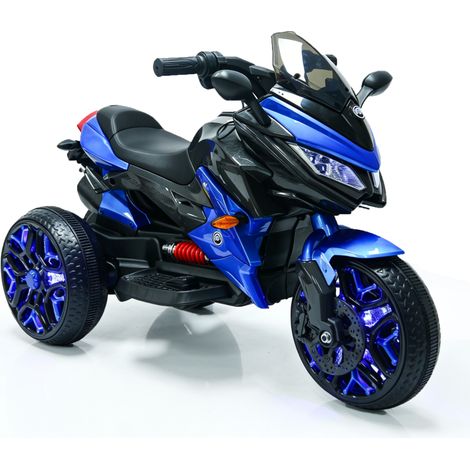 Moto elettrica a tre ruote per bambini, dotata di due motori. Veicolo divertente da guidare per i più piccoli (1/5)