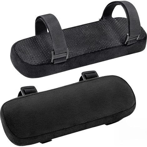 2 Pièces Coussin Rehausseur D'accoudoir, Housse Accoudoir Fauteuil, Protège-Accoudoirs Souple pour Chaise de Bureau et Gaming, Coussinets de Bras Ajustables pour Soulagement des Coudes (1/5)