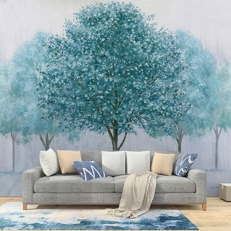 Papier Peint Art & Déco - Arbres Bleutés - 150 x 250 cm (1/2)
