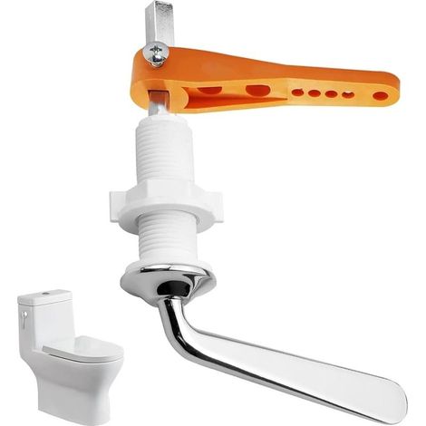 Ersatz-Spülgriff für Toiletten, universeller verchromter Spülkastenhebel, verstellbarer Arm für das System (1/5)