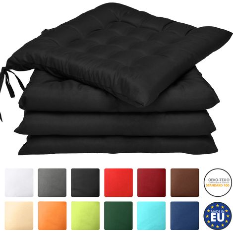 Beautissu – Lot de 4 coussins de chaise 40x40 cm – Rembourrage 5 cm en polyester – Piquage carré – Lavable à la main à 30°C