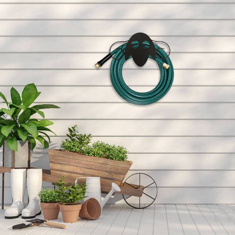 Crochet métallique robuste en fer, grande capacité de charge, facile à installer, pour ranger un tuyau d'arrosage dans un jardin ou une cour. (1/5)