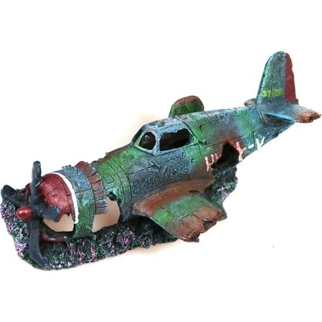 Décoration fantaisie pour aquarium, en résine verte, 24 x 10 x 8 cm, 1 pièce (1/5)