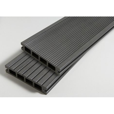 CONFEZIONE 1 m² Pannello per terrazza in composito doppio - Grigio antracite, L: 240 cm, L: 14 cm, E: 25 mm, Copertura: 1 m²