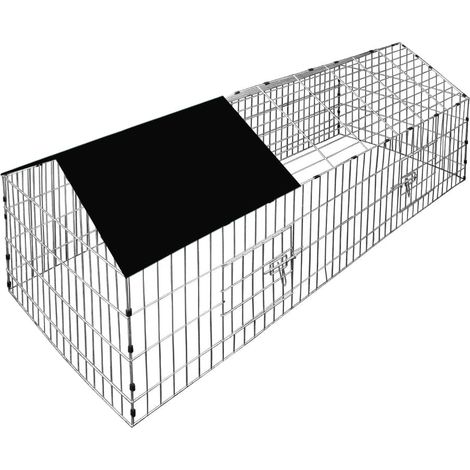 CADOCA® Recinto Conigli Esterno 180x75x75cm Conigliera con Protezione Solare Nero